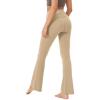 imageODODOS Womens Crossover Flared Yoga Pants Cloud Feeling Soft High Waist Bootcut Leggings with Back Pocket 30quot  32quot InseamBeige