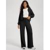 imageODODOS Womens Stretch Fleece Wide Leg Sweatpants  UltraSoft Cozy Warm HighRise Relaxed Lounge Pants with Pockets  29quotBlack