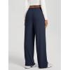 imageODODOS Womens Stretch Fleece Wide Leg Sweatpants  UltraSoft Cozy Warm HighRise Relaxed Lounge Pants with Pockets  29quotNavy