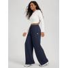 imageODODOS Womens Stretch Fleece Wide Leg Sweatpants  UltraSoft Cozy Warm HighRise Relaxed Lounge Pants with Pockets  29quotNavy