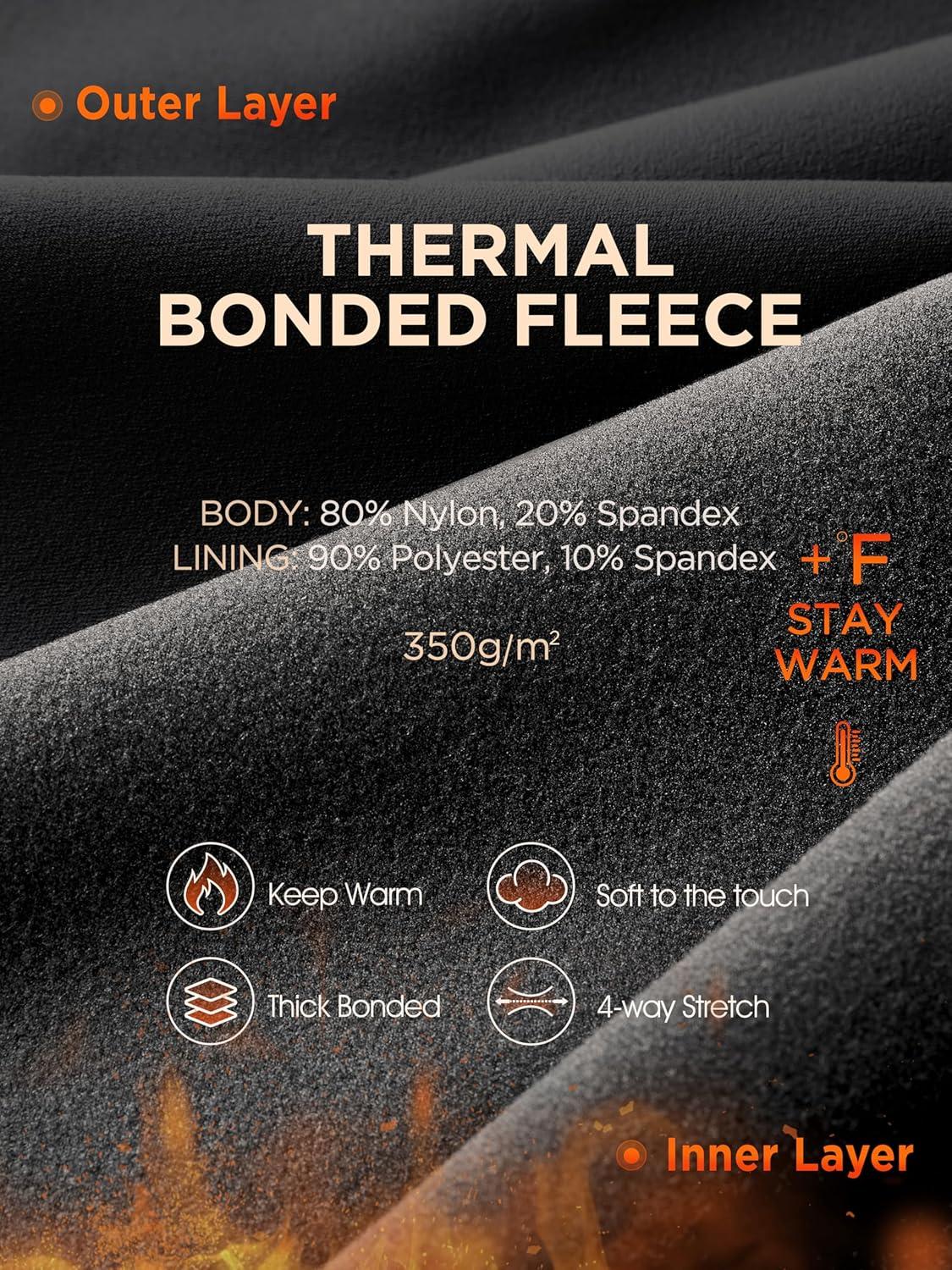 imageODODOS Womens Thick Fleece Lined Leggings Thermal Warm Winter Tights  25quot  28quot High Waisted Yoga Pants with Back PocketsBlack