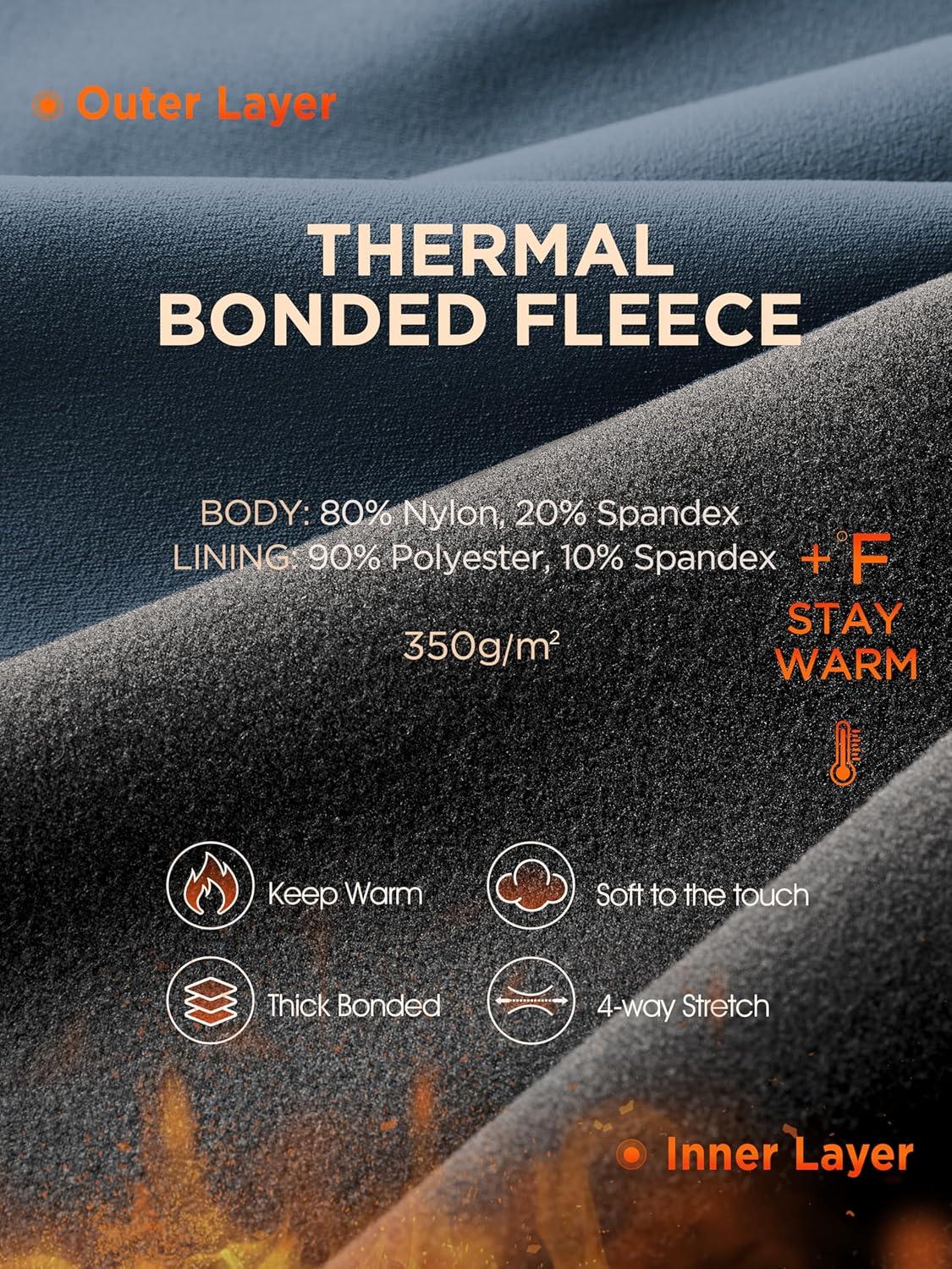 imageODODOS Womens Thick Fleece Lined Leggings Thermal Warm Winter Tights  25quot  28quot High Waisted Yoga Pants with Back PocketsBlue Gray