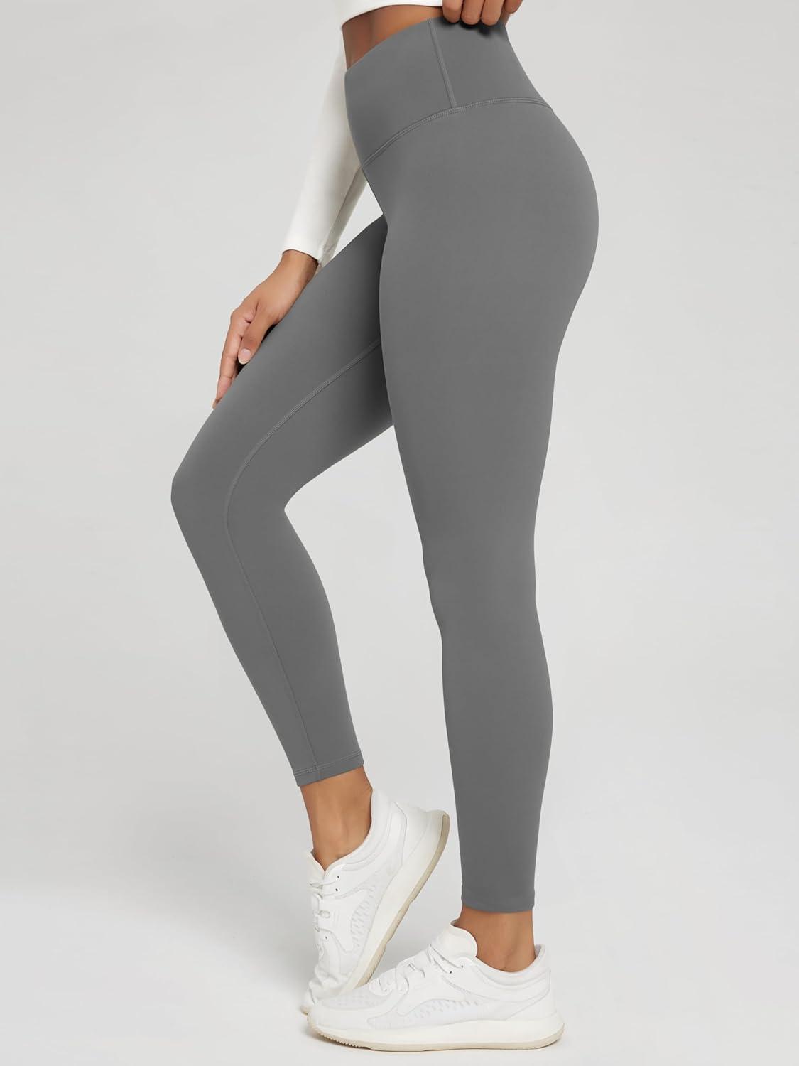 imageODODOS Womens Thick Fleece Lined Leggings Thermal Warm Winter Tights  25quot  28quot High Waisted Yoga Pants with Back PocketsCharcoal