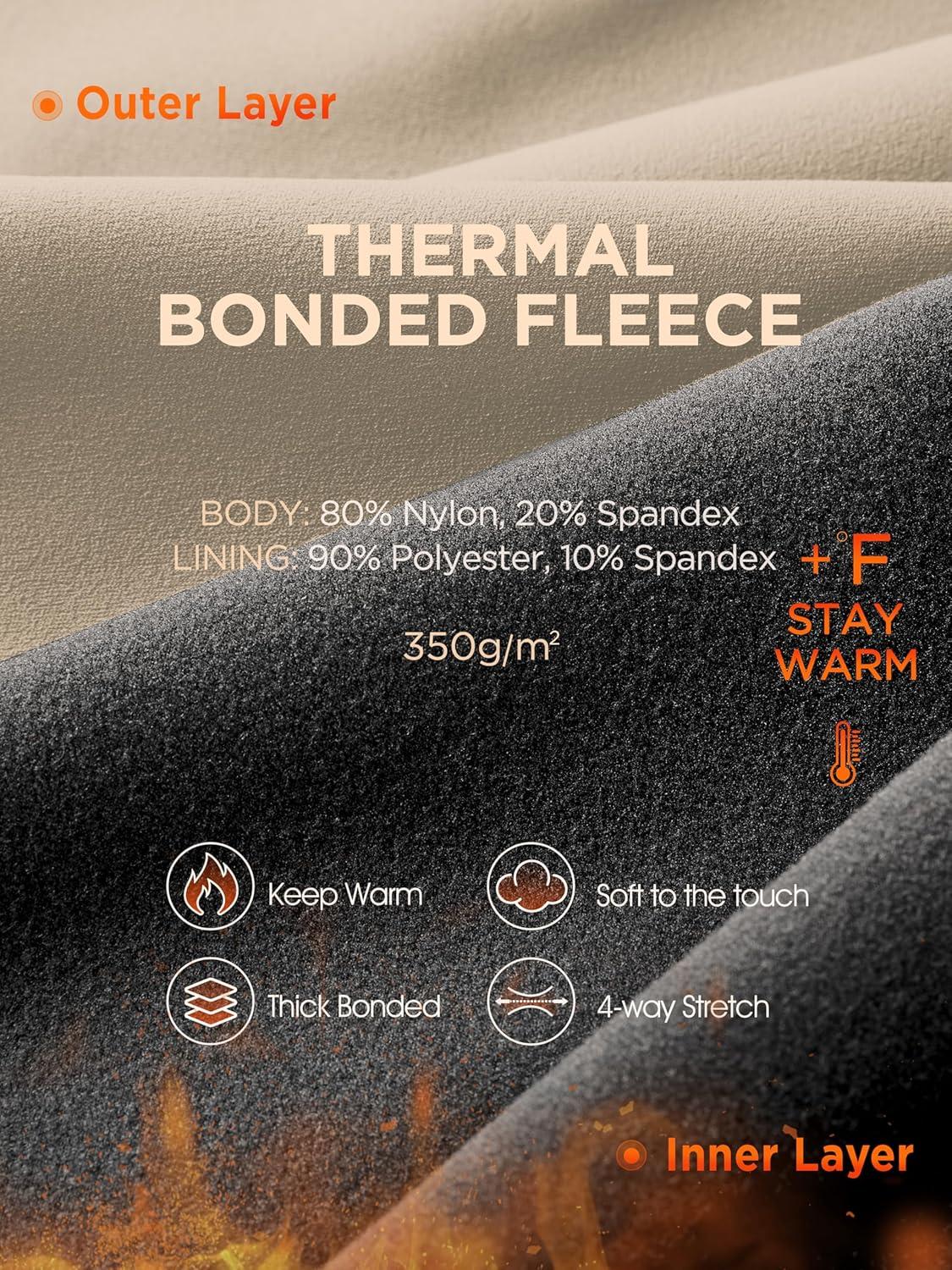 imageODODOS Womens Thick Fleece Lined Leggings Thermal Warm Winter Tights  25quot  28quot High Waisted Yoga Pants with Back PocketsDark Beige