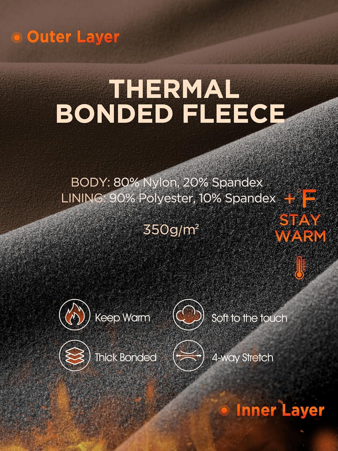 imageODODOS Womens Thick Fleece Lined Leggings Thermal Warm Winter Tights  25quot  28quot High Waisted Yoga Pants with Back PocketsDark Brown