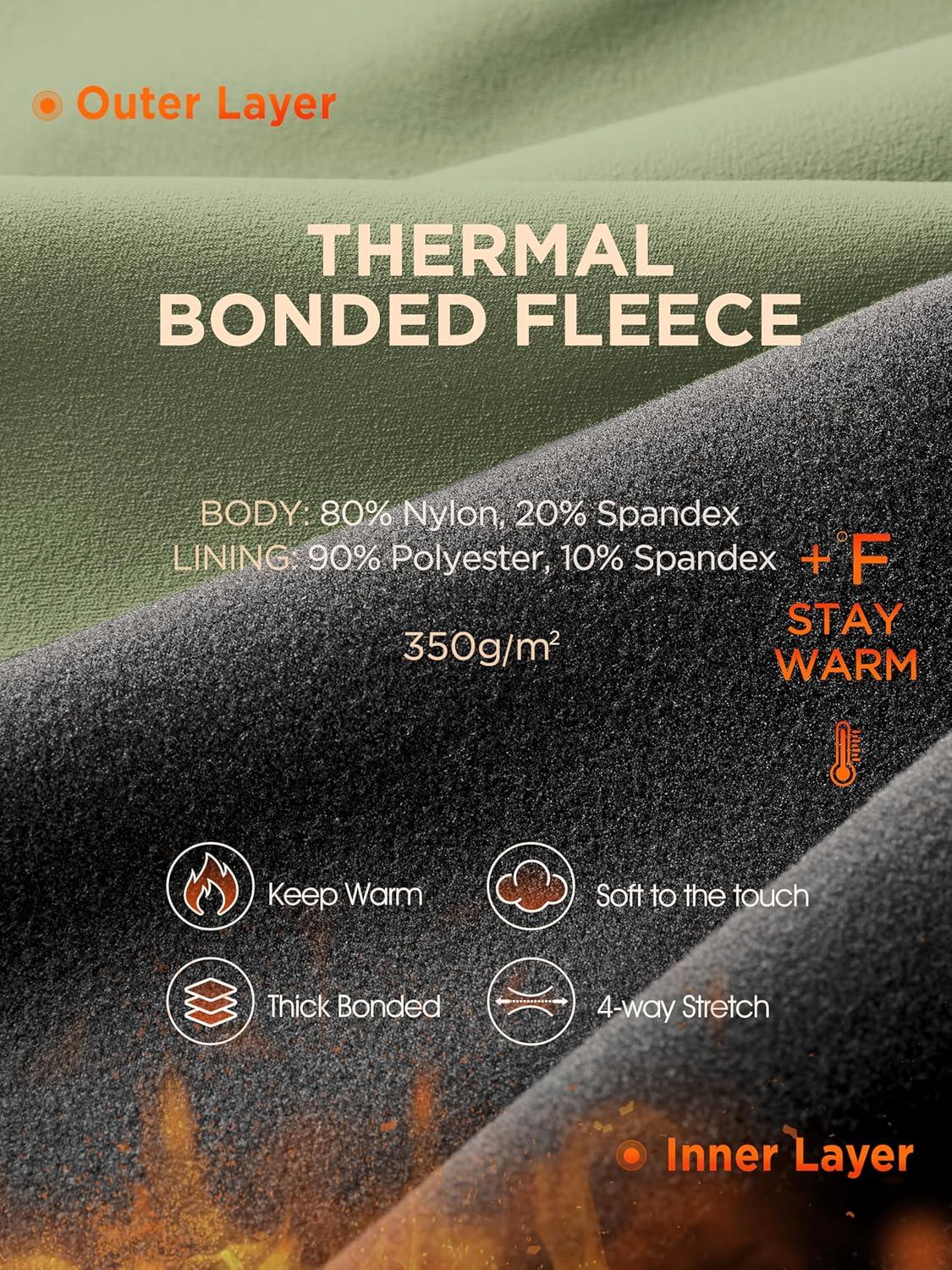 imageODODOS Womens Thick Fleece Lined Leggings Thermal Warm Winter Tights  25quot  28quot High Waisted Yoga Pants with Back PocketsDark Olive