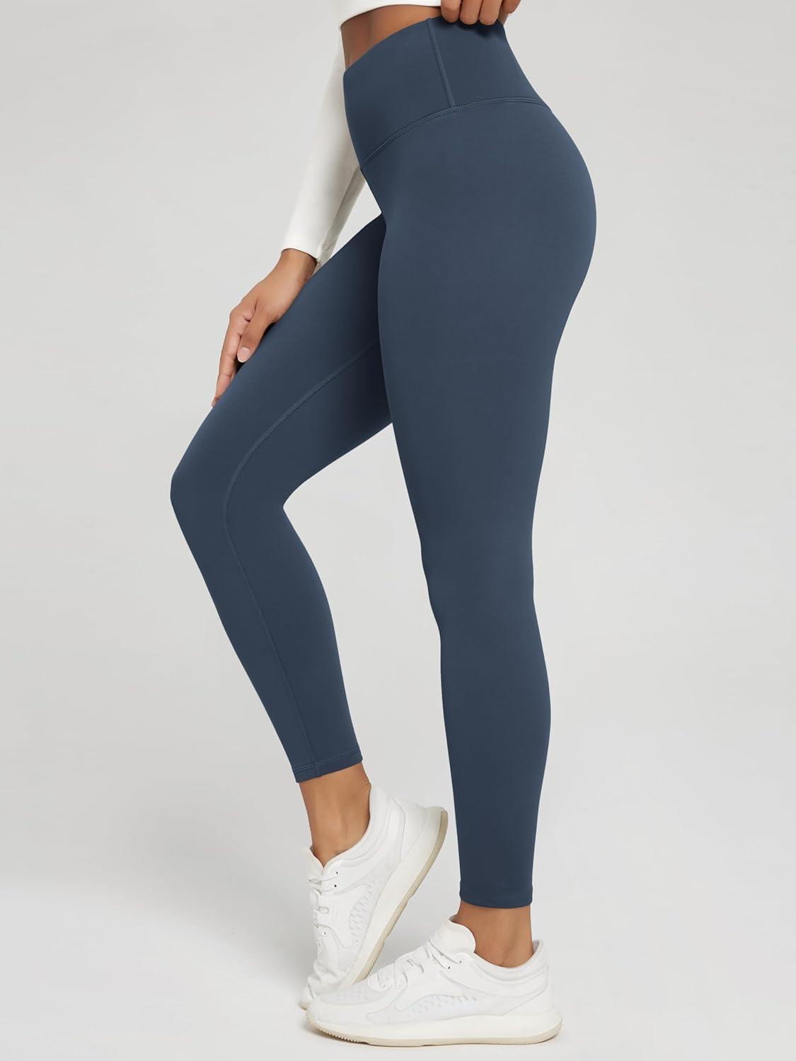 imageODODOS Womens Thick Fleece Lined Leggings Thermal Warm Winter Tights  25quot  28quot High Waisted Yoga Pants with Back PocketsNavy