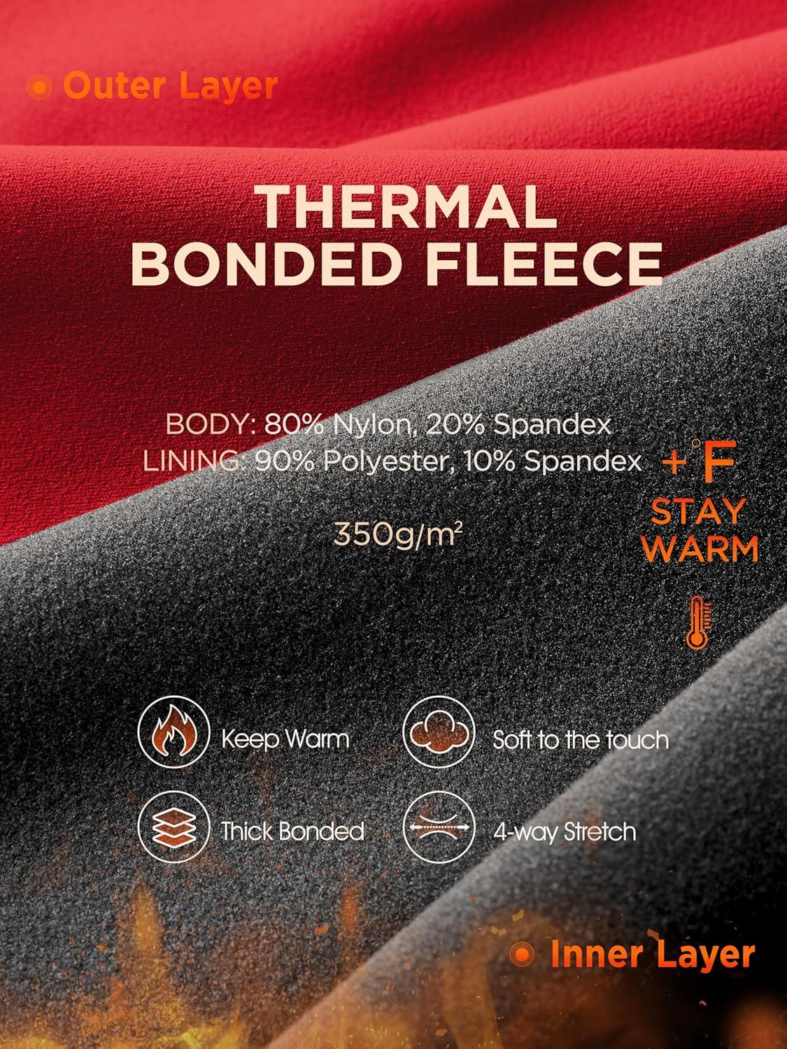 imageODODOS Womens Thick Fleece Lined Leggings Thermal Warm Winter Tights  25quot  28quot High Waisted Yoga Pants with Back PocketsRed