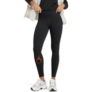 imageODODOS Womens Thermal Bonded Fleece Lined Leggings  Thick Warm Winter High Waisted Yoga Pants with Back Pocket  25quot  28quotBlack