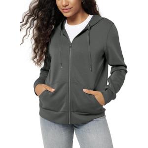 imageODODOS Womens Modal Soft FullZip Hoodies Casual Relaxed Fall Outfit Hooded Jacket with PocketsCharcoal