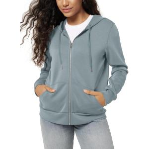 imageODODOS Womens Modal Soft FullZip Hoodies Casual Relaxed Fall Outfit Hooded Jacket with PocketsGrey Blue