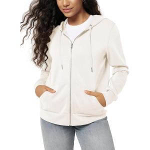 imageODODOS Womens Modal Soft FullZip Hoodies Casual Relaxed Fall Outfit Hooded Jacket with PocketsIvory