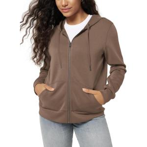 imageODODOS Womens Modal Soft FullZip Hoodies Casual Relaxed Fall Outfit Hooded Jacket with PocketsNutria