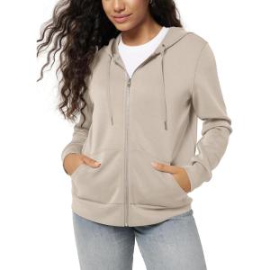 imageODODOS Womens Modal Soft FullZip Hoodies Casual Relaxed Fall Outfit Hooded Jacket with PocketsSmokey Taupe