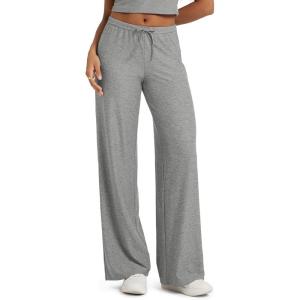 image:imageODODOS Womens Wide Leg Pants  Ultra Soft odSTRATUM Tech Adjustable MidRise Casual Pajama Lounge PantsGrey Heather