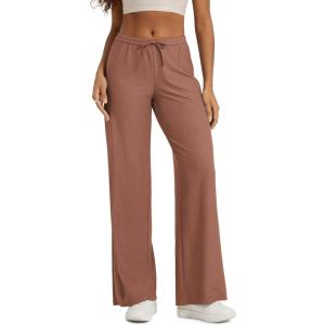 image:imageODODOS Womens Wide Leg Pants  Ultra Soft odSTRATUM Tech Adjustable MidRise Casual Pajama Lounge PantsTamarind Heather