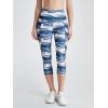 image:imageODODOS Womens High Waisted Yoga Capris with Pockets Tummy Control Non See Through Workout Athletic Running Capri LeggingsBlue Waves