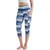 image:imageODODOS Womens High Waisted Yoga Capris with Pockets Tummy Control Non See Through Workout Athletic Running Capri LeggingsBlue Waves