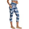 image:imageODODOS Womens High Waisted Yoga Capris with Pockets Tummy Control Non See Through Workout Athletic Running Capri LeggingsBlue Waves