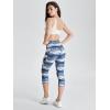 image:imageODODOS Womens High Waisted Yoga Capris with Pockets Tummy Control Non See Through Workout Athletic Running Capri LeggingsBlue Waves