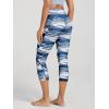 image:imageODODOS Womens High Waisted Yoga Capris with Pockets Tummy Control Non See Through Workout Athletic Running Capri LeggingsBlue Waves