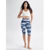 image:imageODODOS Womens High Waisted Yoga Capris with Pockets Tummy Control Non See Through Workout Athletic Running Capri LeggingsBlue Waves