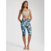 image:imageODODOS Womens High Waisted Yoga Capris with Pockets Tummy Control Non See Through Workout Athletic Running Capri LeggingsBlurred Tropical