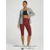 image:imageODODOS Womens High Waisted Yoga Capris with Pockets Tummy Control Non See Through Workout Athletic Running Capri LeggingsBrick Red