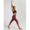 image:imageODODOS Womens High Waisted Yoga Capris with Pockets Tummy Control Non See Through Workout Athletic Running Capri LeggingsBrick Red
