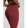 image:imageODODOS Womens High Waisted Yoga Capris with Pockets Tummy Control Non See Through Workout Athletic Running Capri LeggingsBrick Red