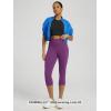 image:imageODODOS Womens High Waisted Yoga Capris with Pockets Tummy Control Non See Through Workout Athletic Running Capri LeggingsPlum Purple