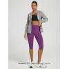 image:imageODODOS Womens High Waisted Yoga Capris with Pockets Tummy Control Non See Through Workout Athletic Running Capri LeggingsPlum Purple