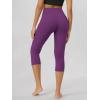 image:imageODODOS Womens High Waisted Yoga Capris with Pockets Tummy Control Non See Through Workout Athletic Running Capri LeggingsPlum Purple