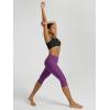 image:imageODODOS Womens High Waisted Yoga Capris with Pockets Tummy Control Non See Through Workout Athletic Running Capri LeggingsPlum Purple