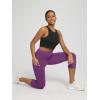 image:imageODODOS Womens High Waisted Yoga Capris with Pockets Tummy Control Non See Through Workout Athletic Running Capri LeggingsPlum Purple