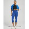 image:imageODODOS Womens High Waisted Yoga Capris with Pockets Tummy Control Non See Through Workout Athletic Running Capri LeggingsRoyal Blue