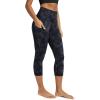image:imageODODOS Womens High Waisted Yoga Capris with Pockets Tummy Control Non See Through Workout Athletic Running Capri LeggingsTie Dye Smoke Ink