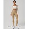 image:imageODODOS Womens High Waisted Yoga Leggings with Pockets Tummy Control Non See Through Workout Athletic Running Yoga PantsKhaki Heather