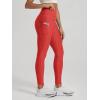 image:imageODODOS Womens High Waisted Yoga Leggings with Pockets Tummy Control Non See Through Workout Athletic Running Yoga PantsRed Heather