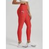 image:imageODODOS Womens High Waisted Yoga Leggings with Pockets Tummy Control Non See Through Workout Athletic Running Yoga PantsRed Heather