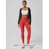 image:imageODODOS Womens High Waisted Yoga Leggings with Pockets Tummy Control Non See Through Workout Athletic Running Yoga PantsRed Heather