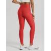 image:imageODODOS Womens High Waisted Yoga Leggings with Pockets Tummy Control Non See Through Workout Athletic Running Yoga PantsRed Heather