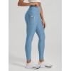 image:imageODODOS Womens High Waisted Yoga Leggings with Pockets Tummy Control Non See Through Workout Athletic Running Yoga PantsWashed Denim Heather