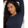 image:imageODODOS Womens Long Sleeve Shirts with Thumb Hole Cloud Feeling Soft Crew Neck Slim Fit Tee Yoga Athletic Workout TopsDeep Navy