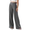 image:imageODODOS Chiffon Flowy Pleated Wide Leg Pants for Women Lightweight High Waist Trouser with Pockets2729 31 InseamCharcoal