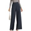 image:imageODODOS Chiffon Flowy Pleated Wide Leg Pants for Women Lightweight High Waist Trouser with Pockets2729 31 InseamDark Navy
