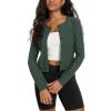 image:imageODODOS Womens Cardigan  Ultra Soft odSTRATUM Tech Performance Long Sleeve Crop UPF 50 Button Down Crewneck TopAspen Heather