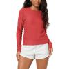 image:imageODODOS Womens Long Sleeve Crewneck Tee  UltraSoft odSTRATUM Tech Performance TShirts UPF 50 Daily Pullover TopsRed Heather