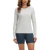 image:imageODODOS Womens Long Sleeve TShirt  Ultra Soft odSTRATUM Tech Performance Top UPF 50 Breathable Crew Neck PulloverSalt Heather