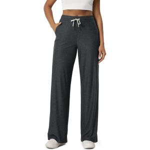image:imageODODOS Womens Essential Wide Leg Pants  Ultra Soft odSTRATUM Tech Drawstring Relaxed Casual Pants with Pockets 29 InseamCharcoal Heather